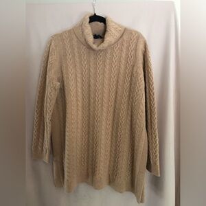 100% cashmere Talbot cable stitch turtleneck